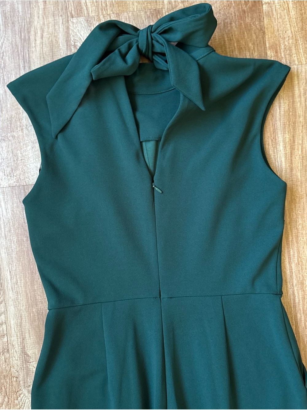 Calvin Klein Teal Emerald Jumpsuit Women’s 6 Wide Leg Tie Back ** - Picture 5 of 13